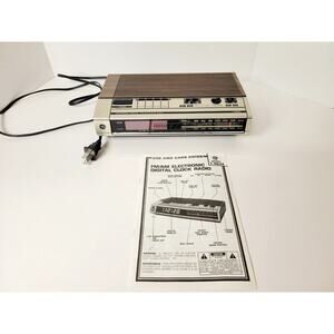 Vintage GE FM/AM Electronic Digital Clock Radio Model 7-4634 + Original Manual